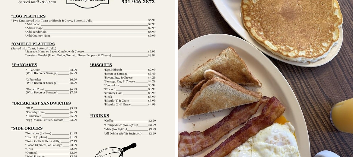 Mel's Old Times Cafe Menu
